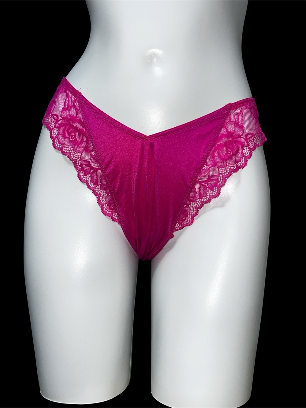 Victoria's Secret Lace-Trim Bikini Panty in Bright Fuchsia size XL